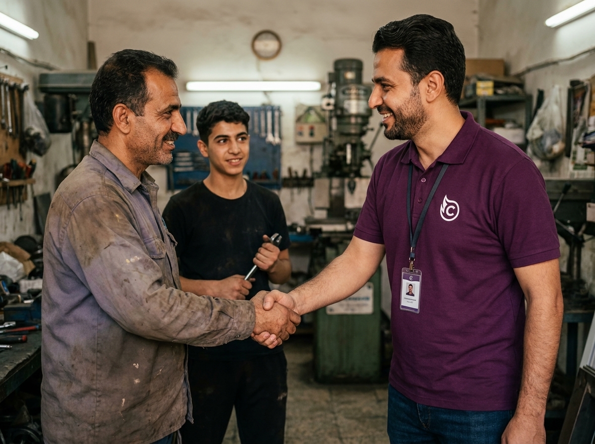 An employer welcoming a new employee